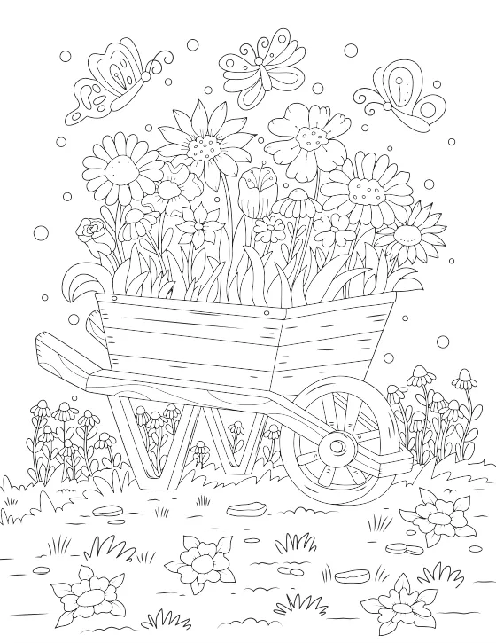 Wheelbarrow of flowers, the Regular version