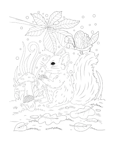 Squirrel and acorns, the Regular version