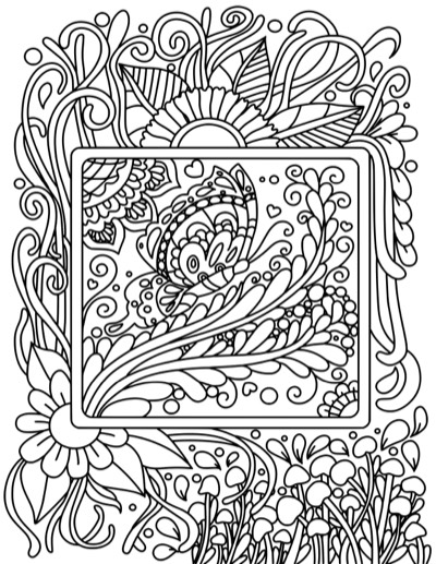 Butterfly in a frame, the Bold version: thicker, darker lines and fewer tiny details