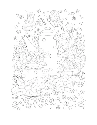 Teapot and teacups